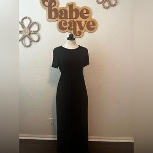 PinkBlush Maternity Maxi Dress - Black with Pockets!